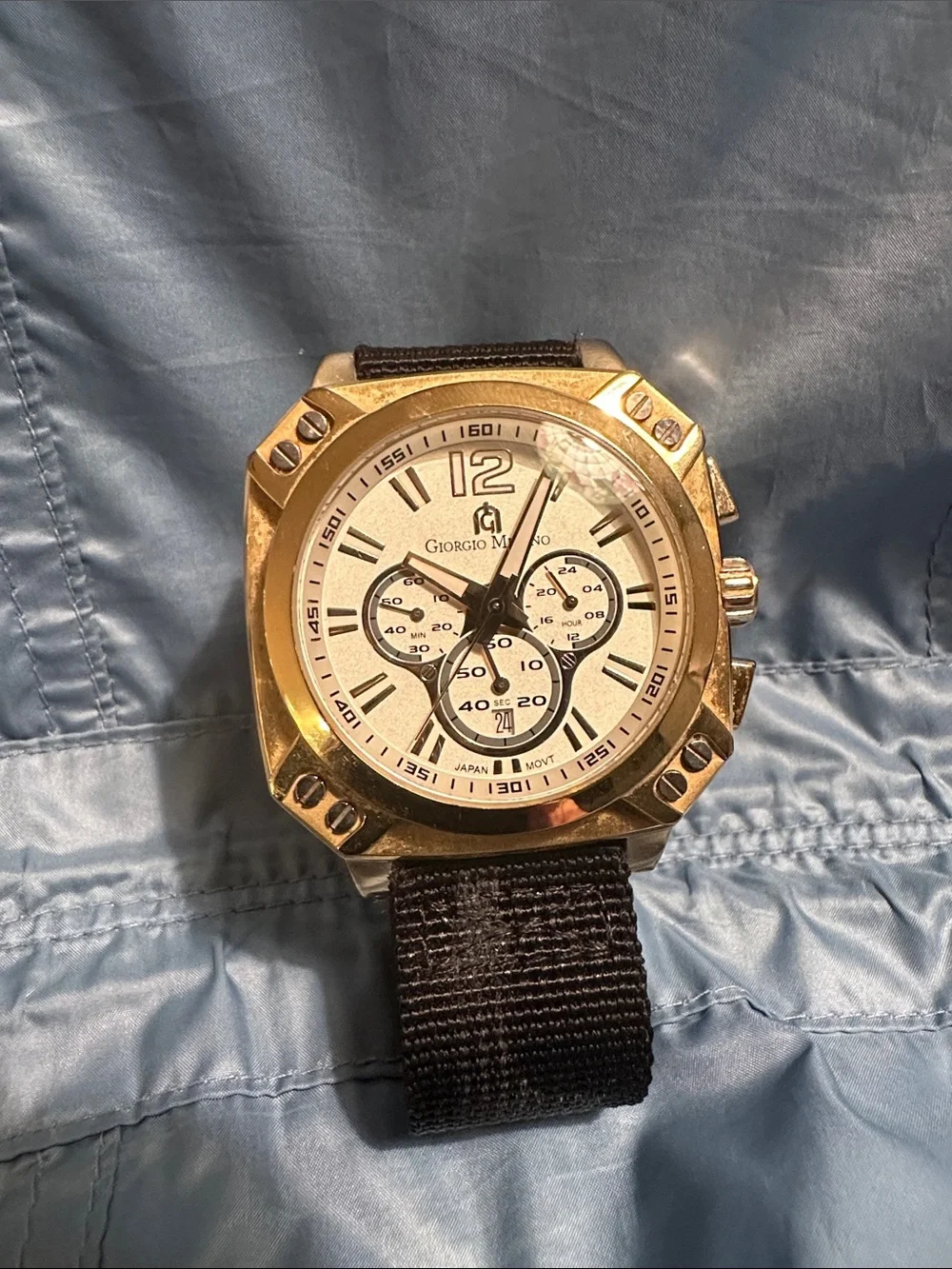 Gold Men's Chronograph Watch - Gold Dial